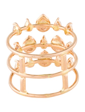 Ring 18K Diamond Triple Row Brand