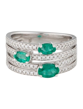 Ring Blue Nile 14K Emerald & Diamond Band
