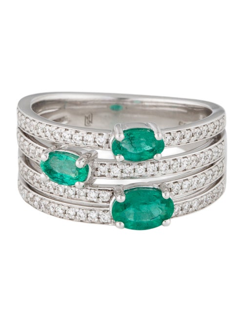 Ring Blue Nile 14K Emerald & Diamond Band