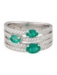 Ring Blue Nile 14K Emerald & Diamond Band