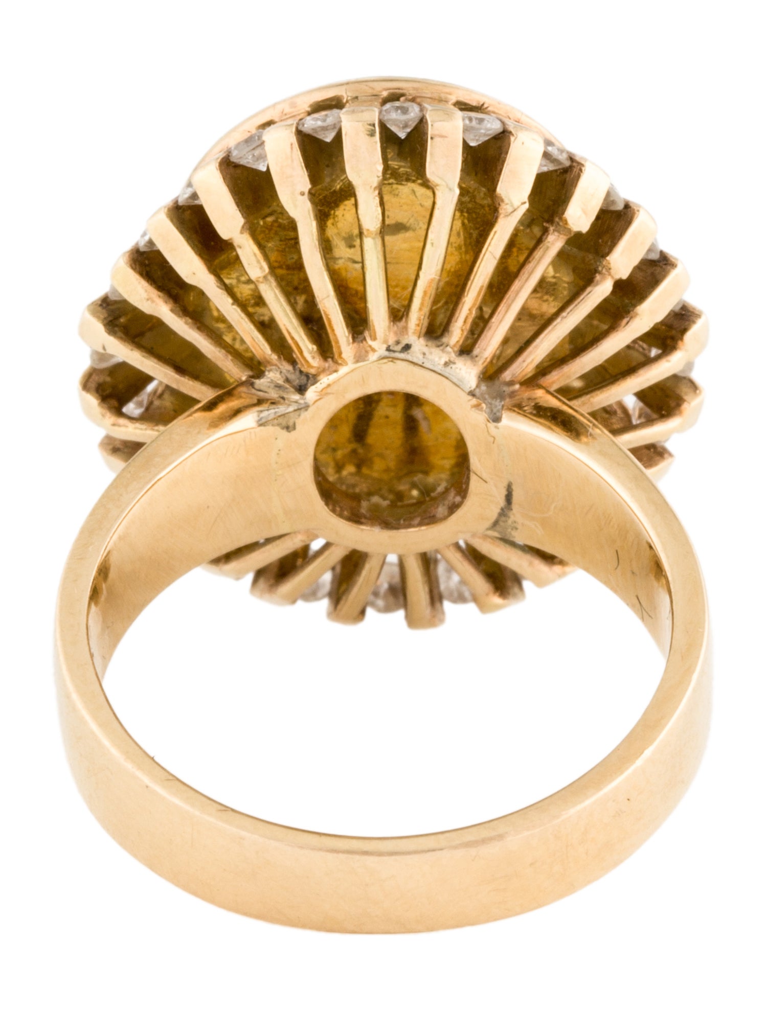 Ring 14K 4.52ct Jadeite & Diamond Cocktail Ring