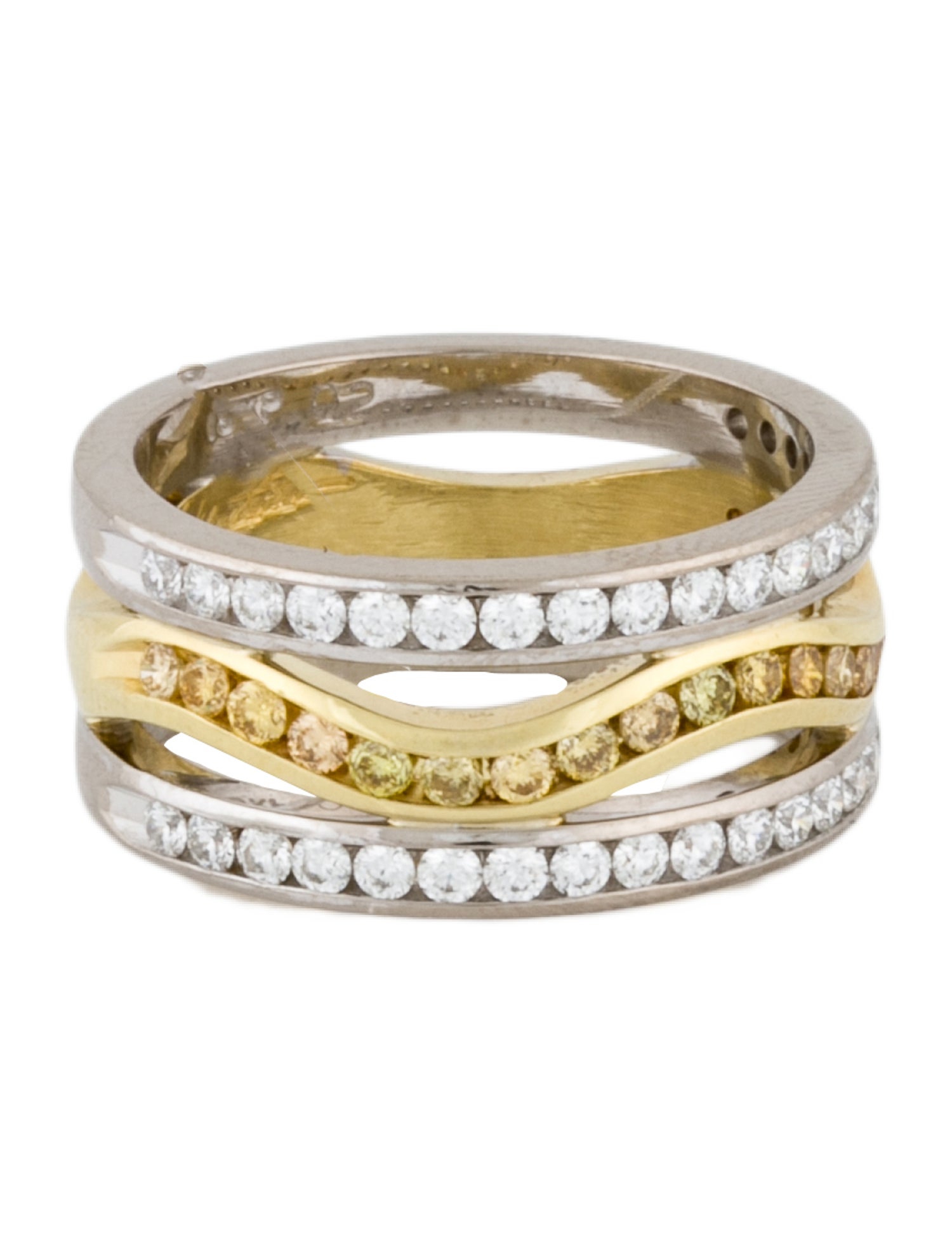 Ring 18K Diamond Three-Row Band