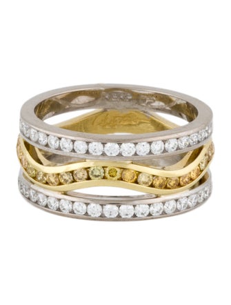 Ring 18K Diamond Three-Row Band