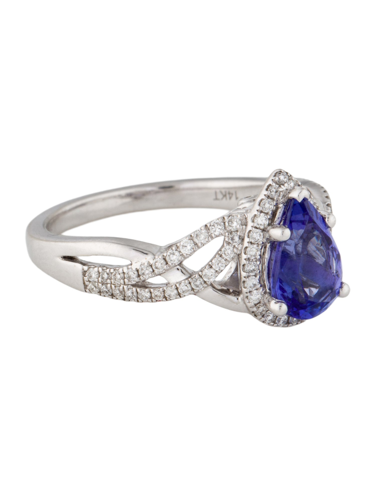 Ring 14K Tanzanite & Diamond Cocktail Ring