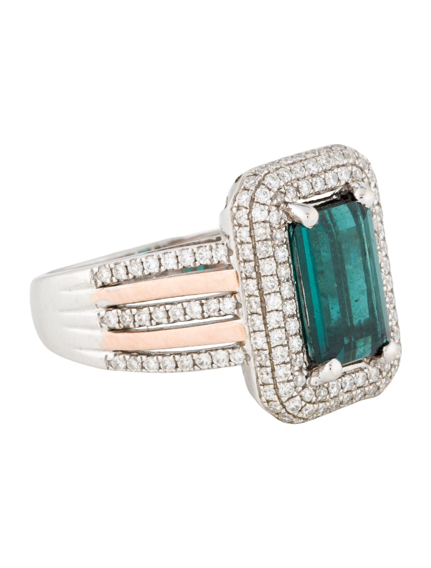 Ring 14K 2.06ct Tourmaline & Diamond Cocktail Ring