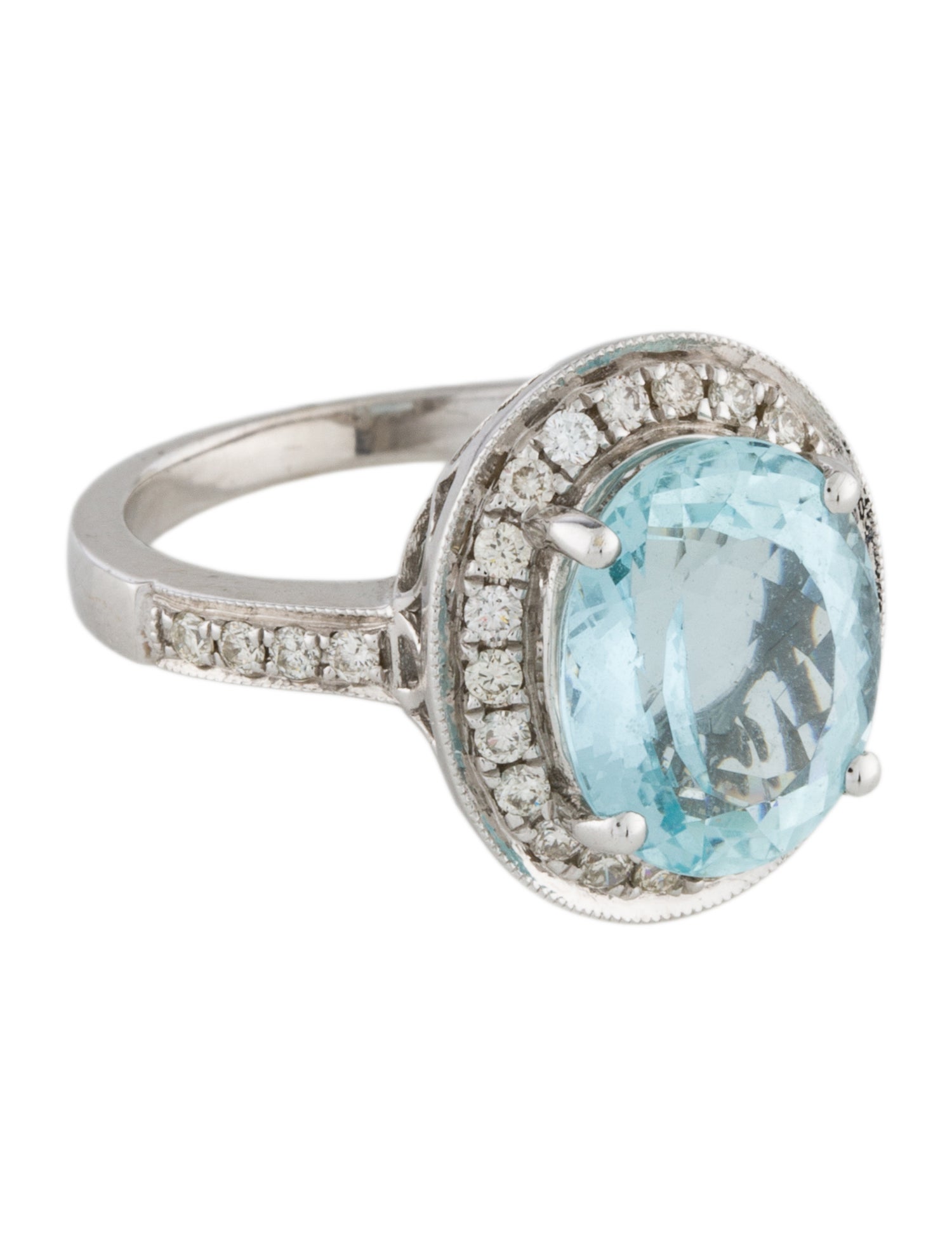 Ring 14K Aquamarine & Diamond Ring