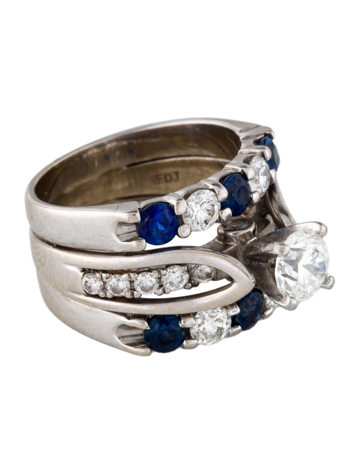 Ring 14K Sapphire & Diamond Wedding set