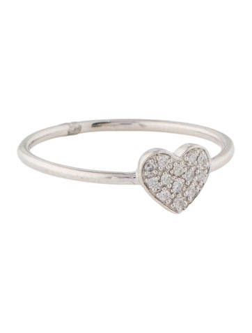 Ring Cocktail 14K Diamond Heart 6.25