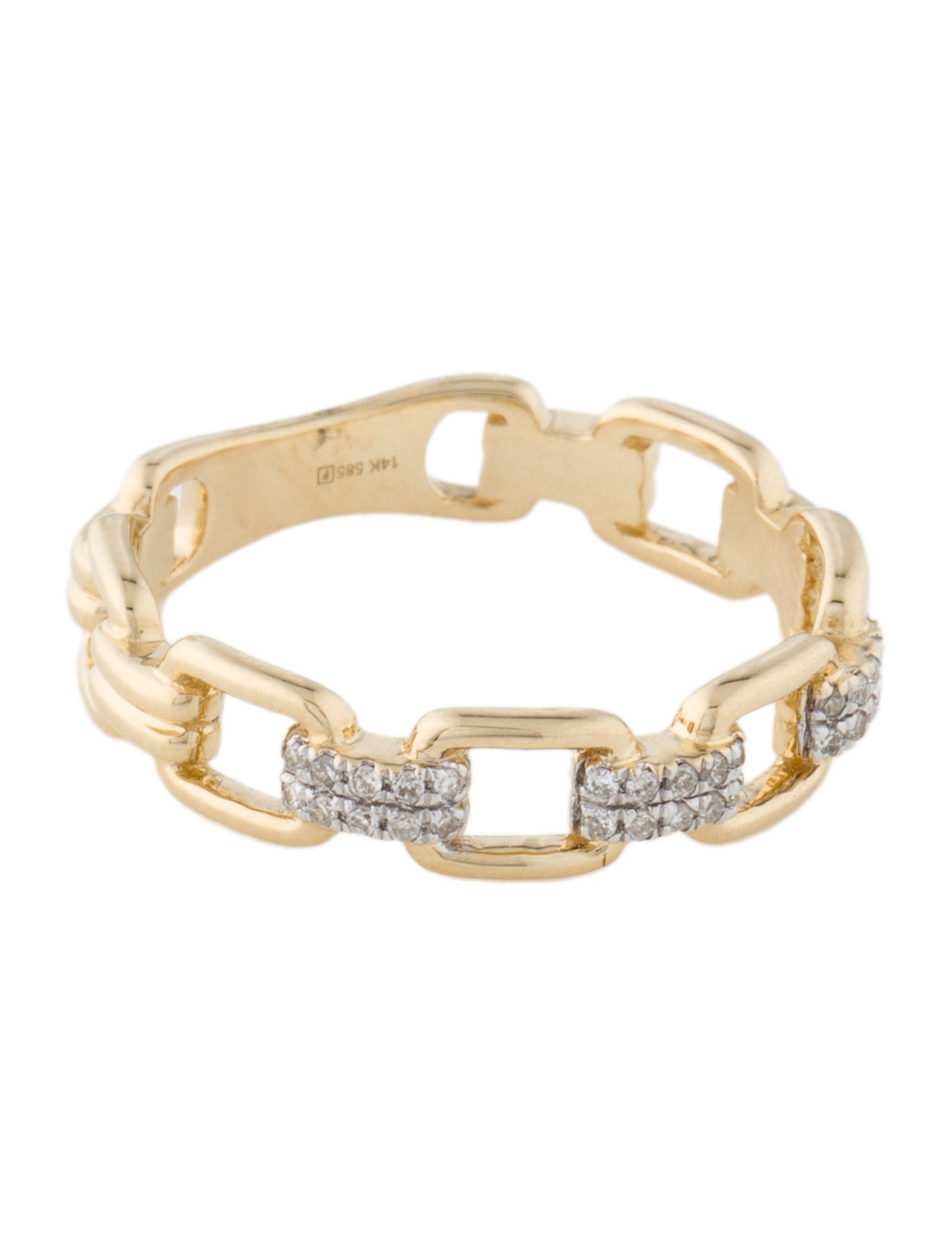 Ring 14K Diamond Belt Band Ring
