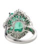 Ring Platinum 6.87ct Emerald & Diamond Cocktail Ring