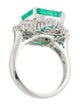Ring Platinum 6.87ct Emerald & Diamond Cocktail Ring