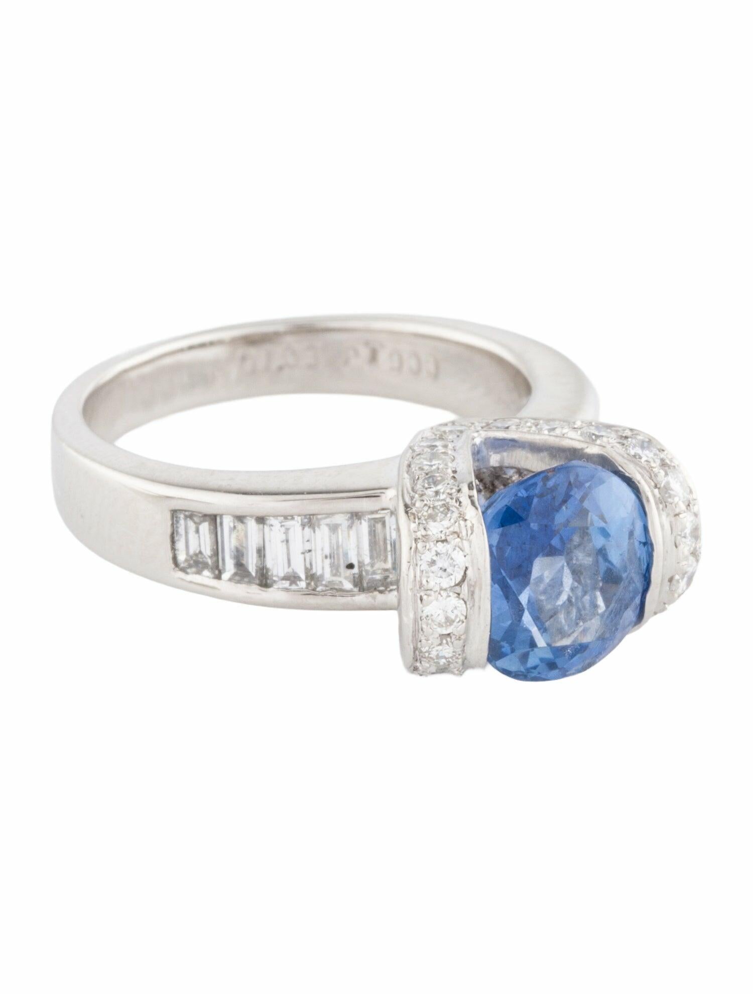 Ring Platinum 2.14ct Unheated Myanmar Sapphire & Diamond Cocktail Ring