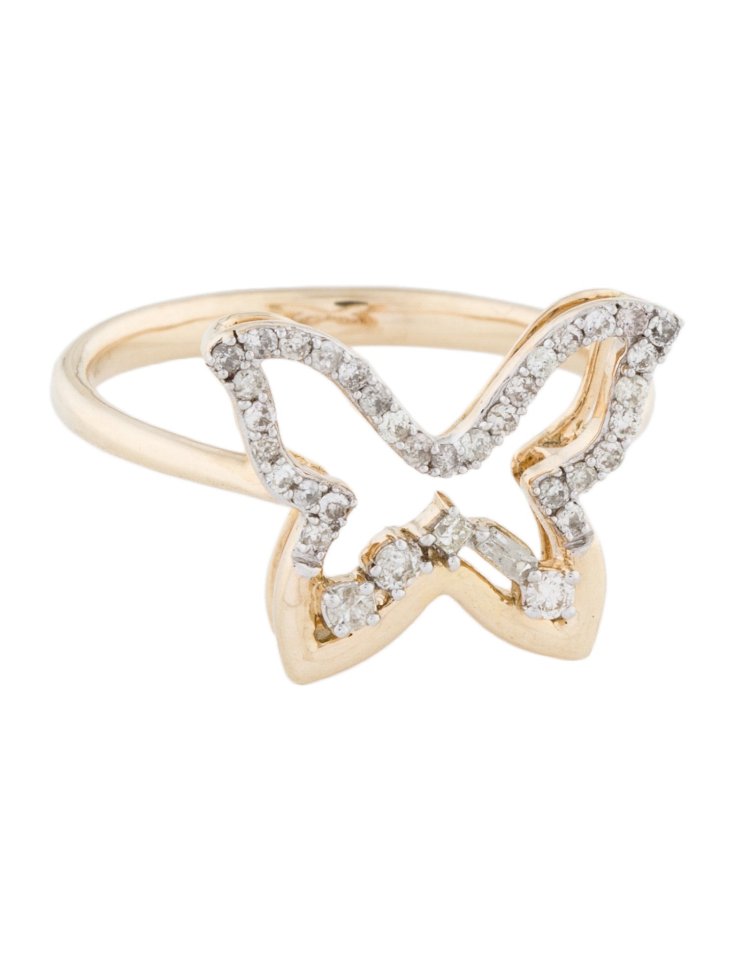 Ring 14K Diamond Butterfly Cocktail