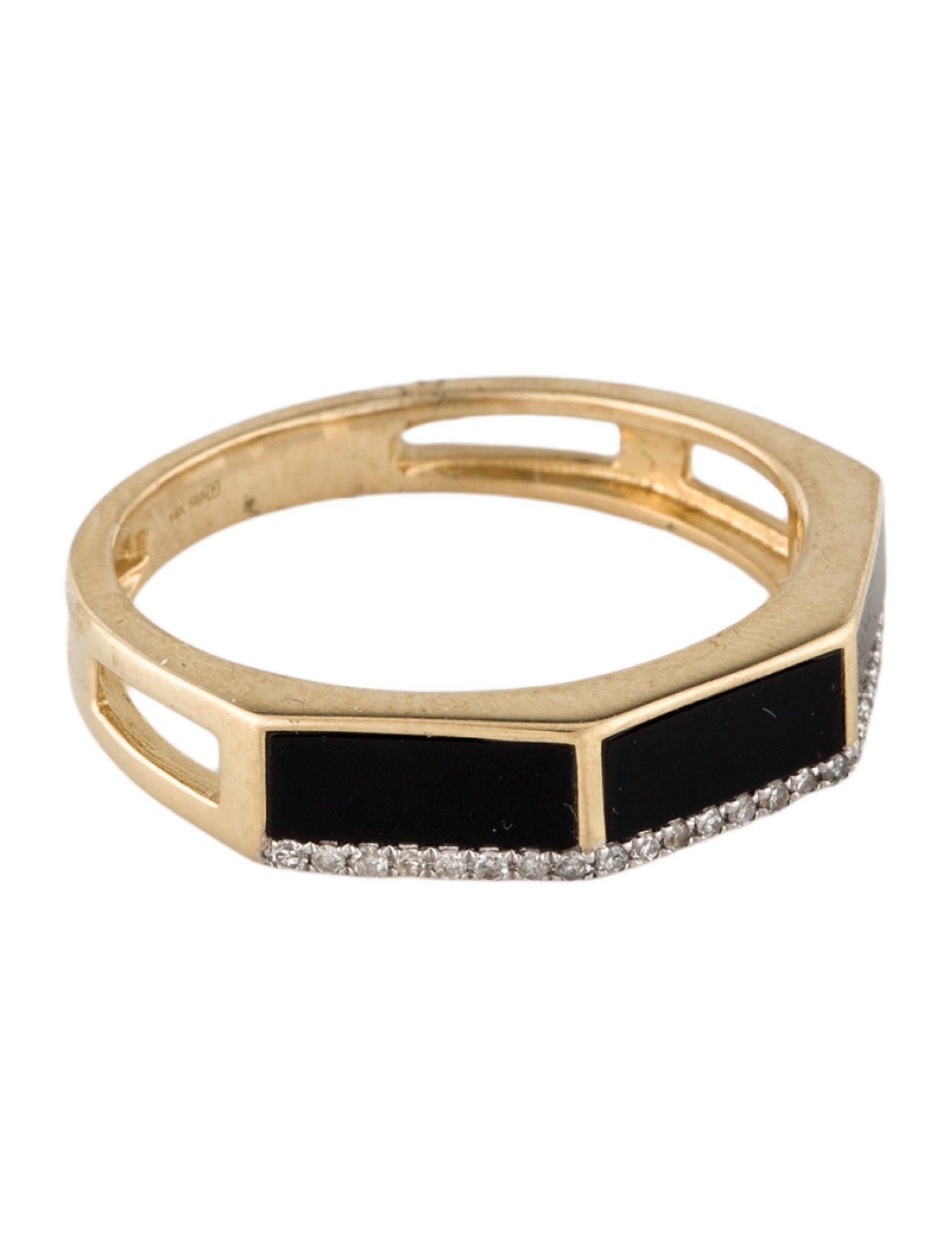 Ring 14K Onyx & Diamond Band