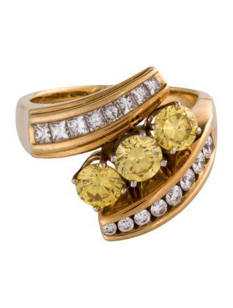 Ring 18K 2.06ctw Diamond Bypass Cocktail Ring