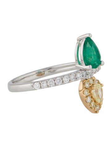 Ring Cocktail 18K Emerald & Diamond 7