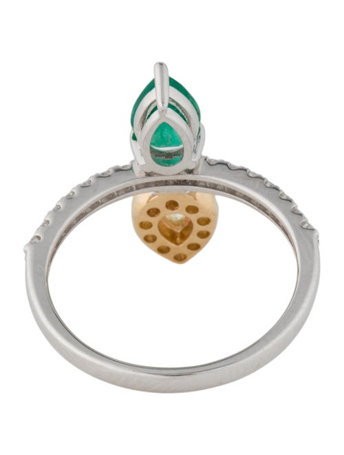 Ring 18K Emerald & Diamond Cocktail Ring