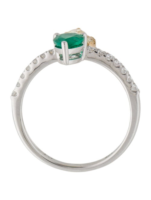 Ring 18K Emerald & Diamond Cocktail Ring