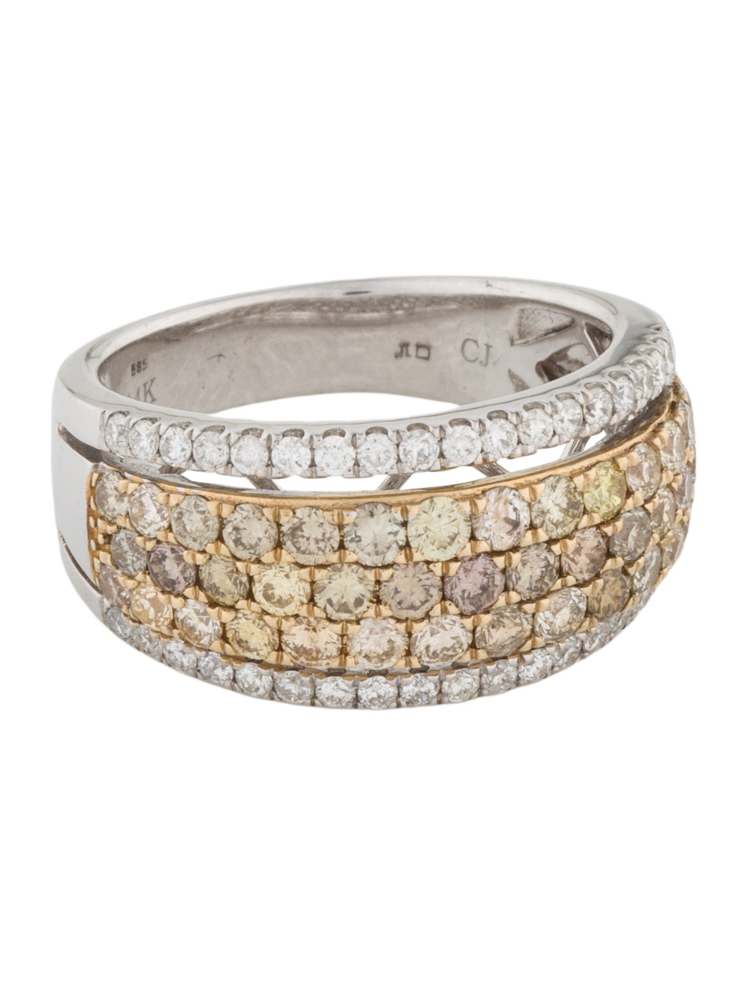 Ring 14K 1.80ctw Diamond Multicolor Band