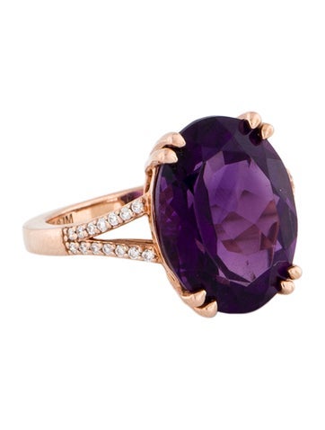 Ring Cocktail 14K 8.28ctw Amethyst 6.75