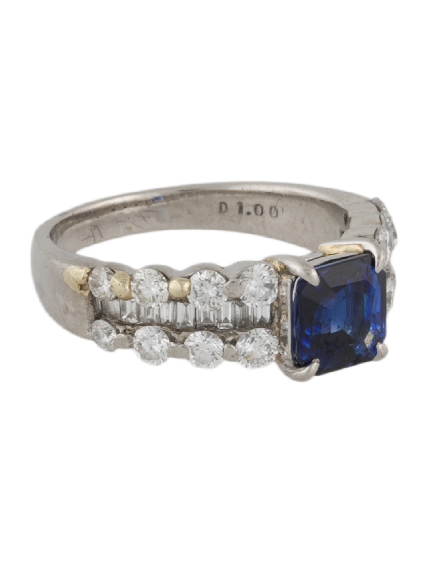 Ring Platinum 1.51ct Asscher Sapphire & Diamond Ring