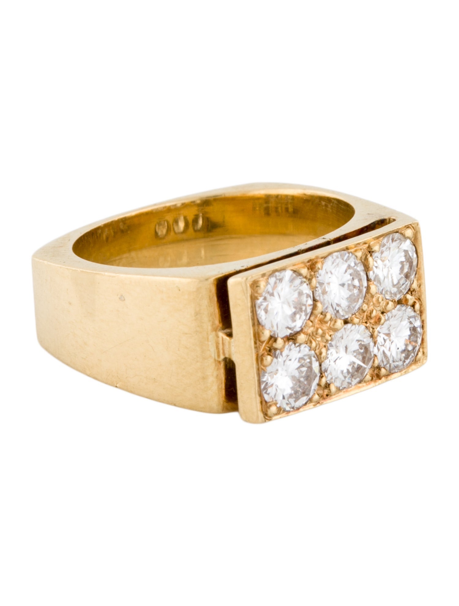 Ring 18K 1.20ctw Diamond Signet Band Ring