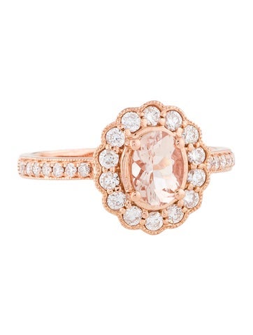 Ring Cocktail 14K Morganite & Diamond 7