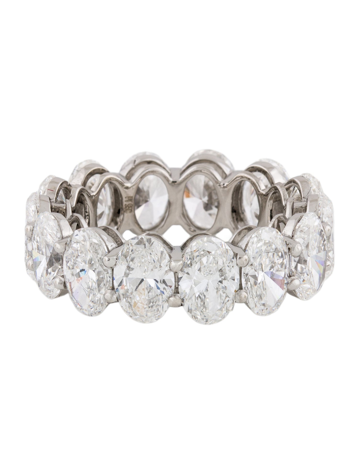 Ring Platinum 10.00ctw Oval Lab-Grown Diamond Eternity Band