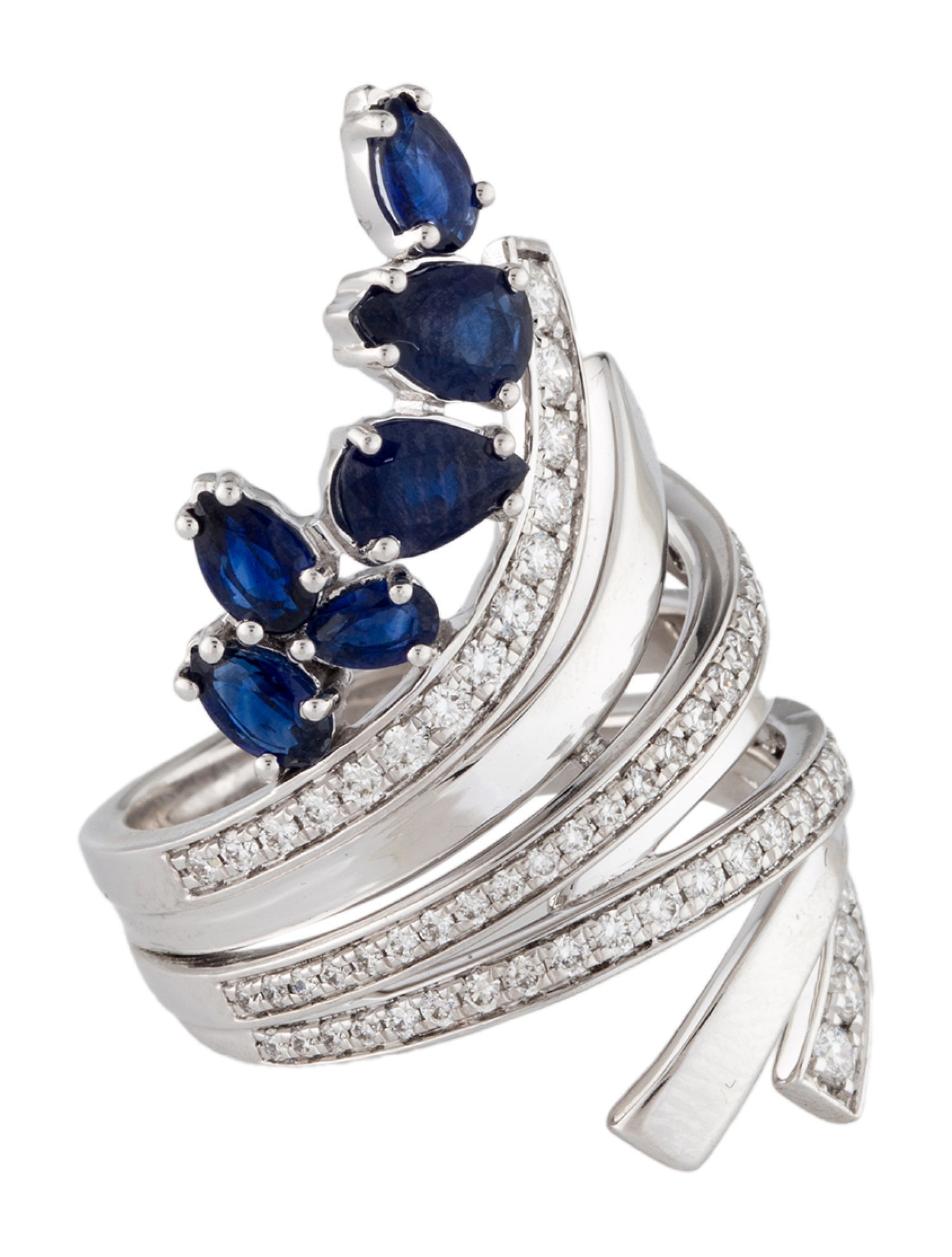 Ring Blue Nile 14K Sapphire & Diamond Cocktail
