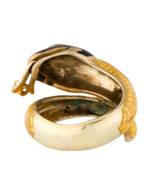 Ring 14K Diamond & Enamel Snake Band Ring