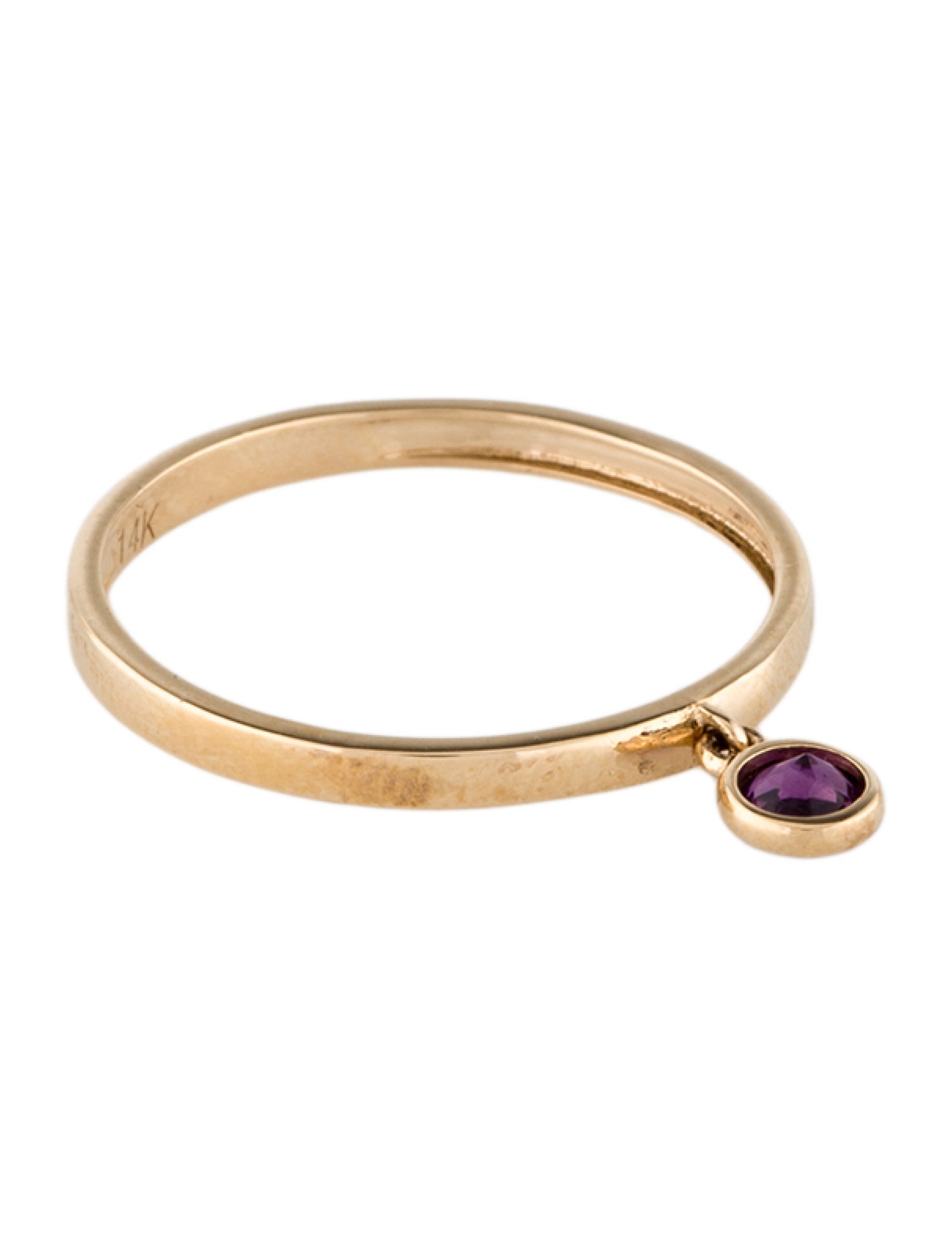 Ring 14K Amethyst Charm Band