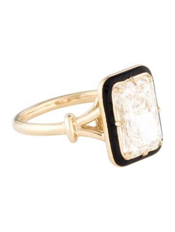 Ring Engagement 4.11ctw Lab-Grown Diamond & Enamel 7