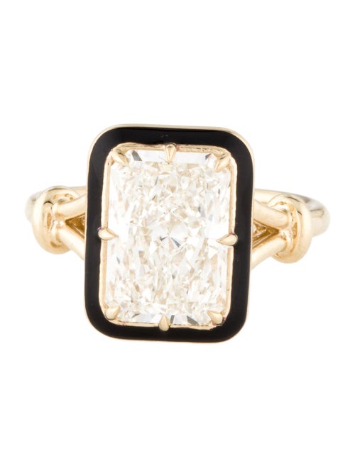 Ring 4.11ctw Lab-Grown Diamond & Enamel Engagement Ring