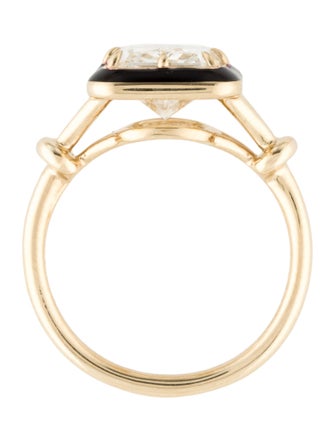 Ring 4.11ctw Lab-Grown Diamond & Enamel Engagement Ring