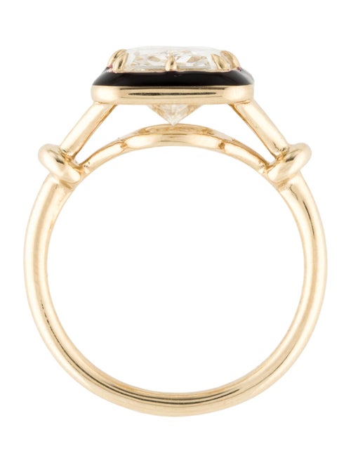 Ring 4.11ctw Lab-Grown Diamond & Enamel Engagement Ring