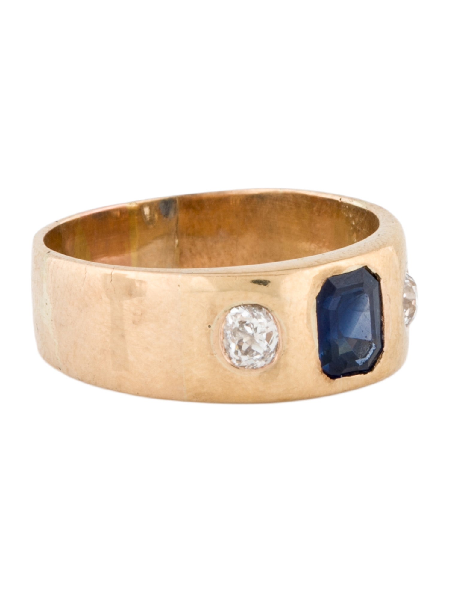 Ring 14K Sapphire & Diamond Band Ring