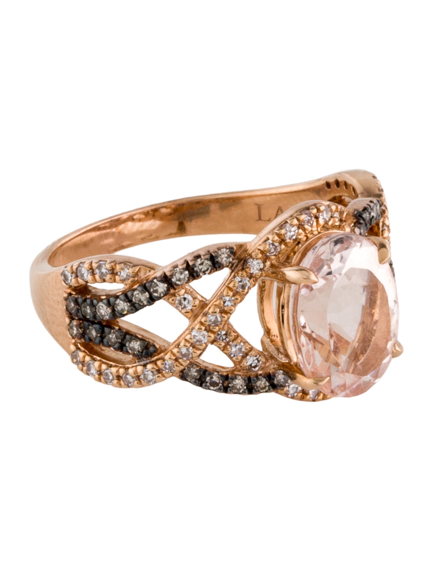 LALI Jewels 14K 1.75ct Morganite & Diamond Cocktail Ring
