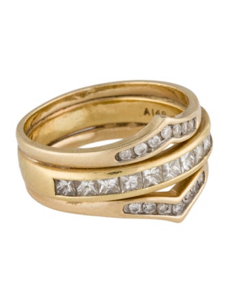 Ring 14K Diamond Triple Band
