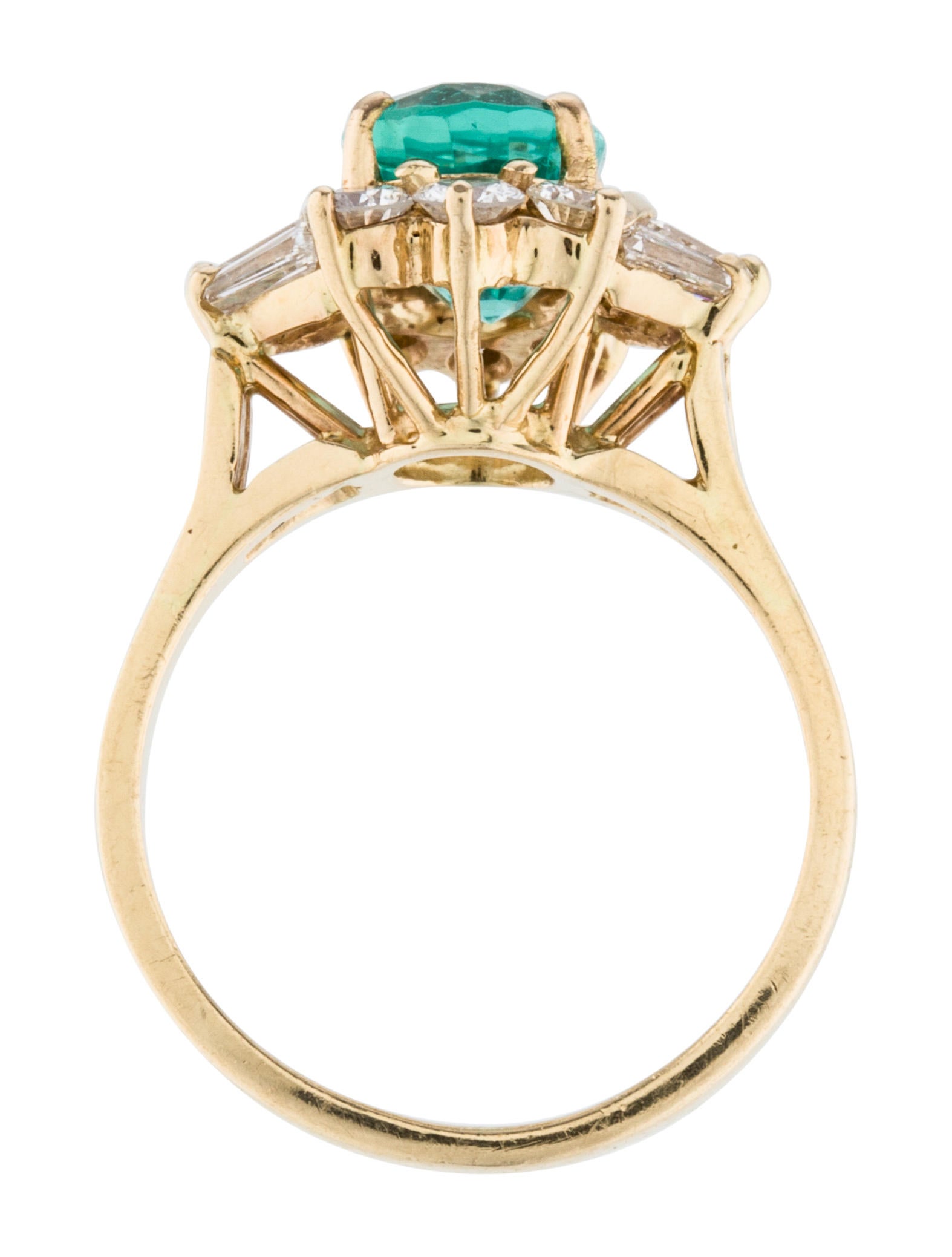 14K Green Beryl & Diamond Ring Rings RRING32801 The RealReal