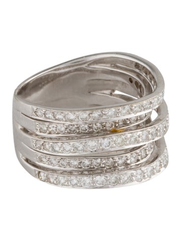 Ring Band 18K 1.32ctw Diamond Five Row 6.5