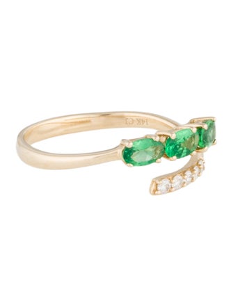 Ring Cirari 14K Tsavorite Garnet & Diamond Bypass Ring