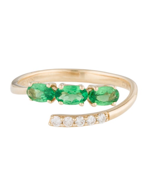 Ring Cirari 14K Tsavorite Garnet & Diamond Bypass Ring
