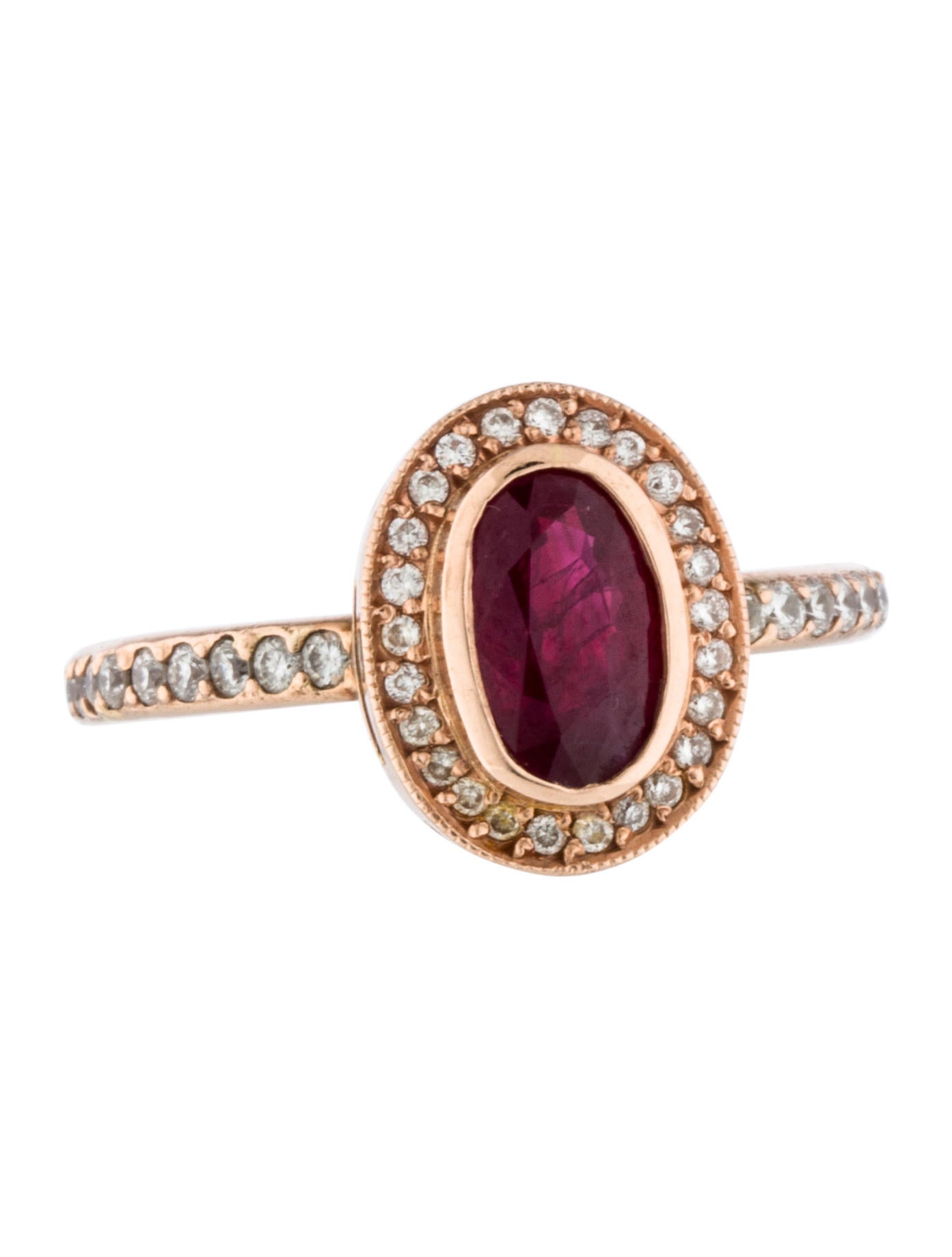 Ring 18K Ruby & Diamond Halo Ring