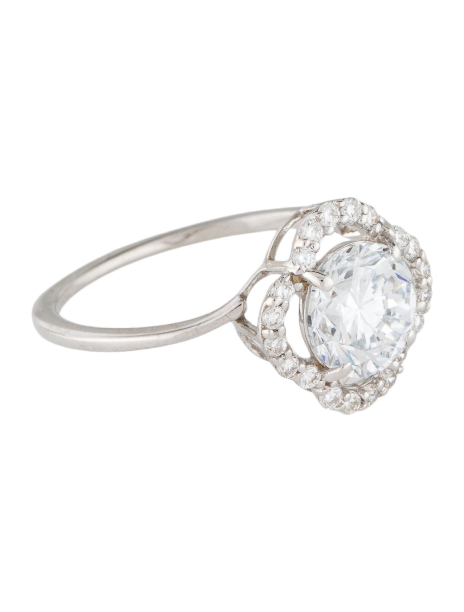 Ring 14K 1.62ctw Lab-Grown Diamond Halo Cocktail Ring