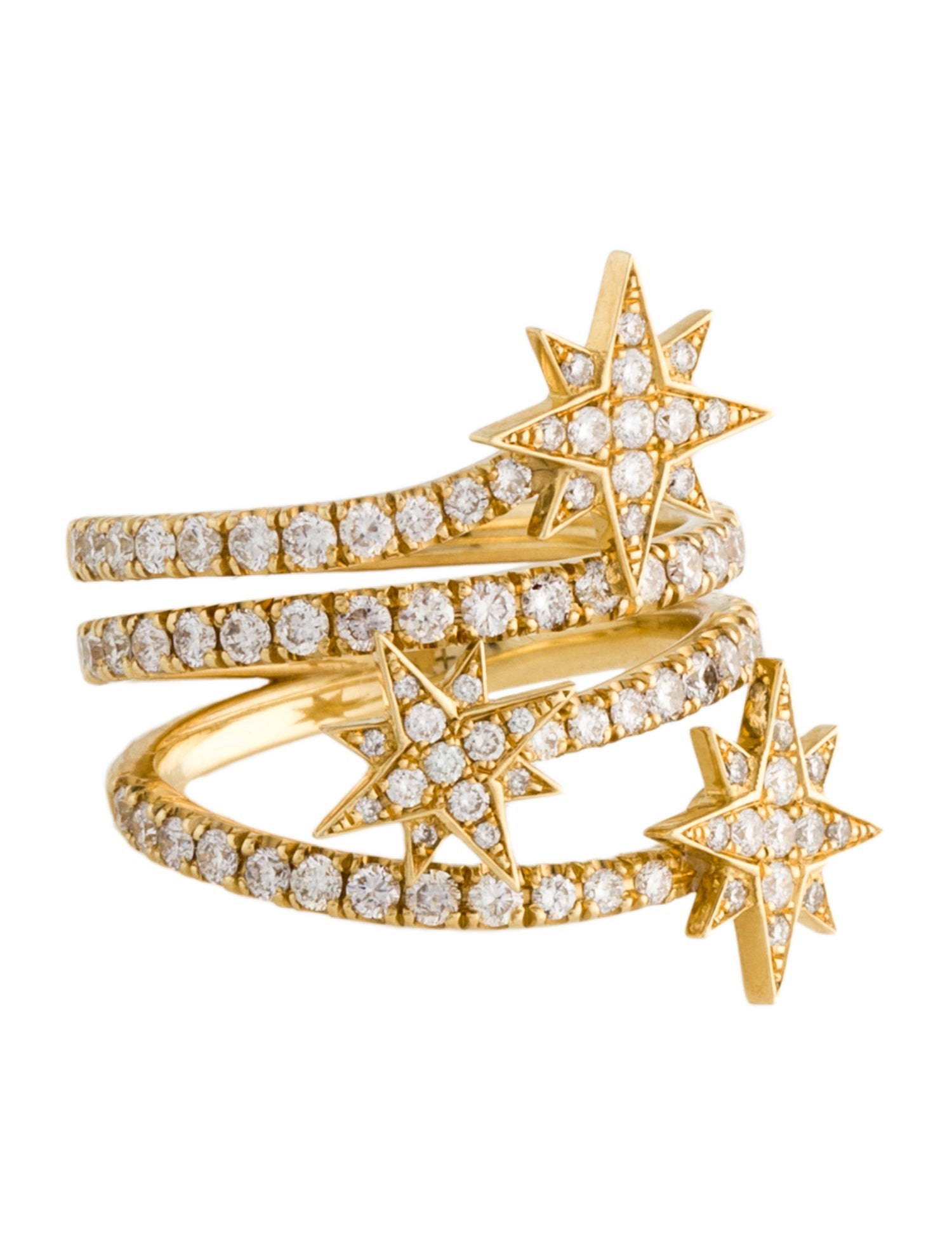 Ring 18K Diamond Star Cocktail Ring