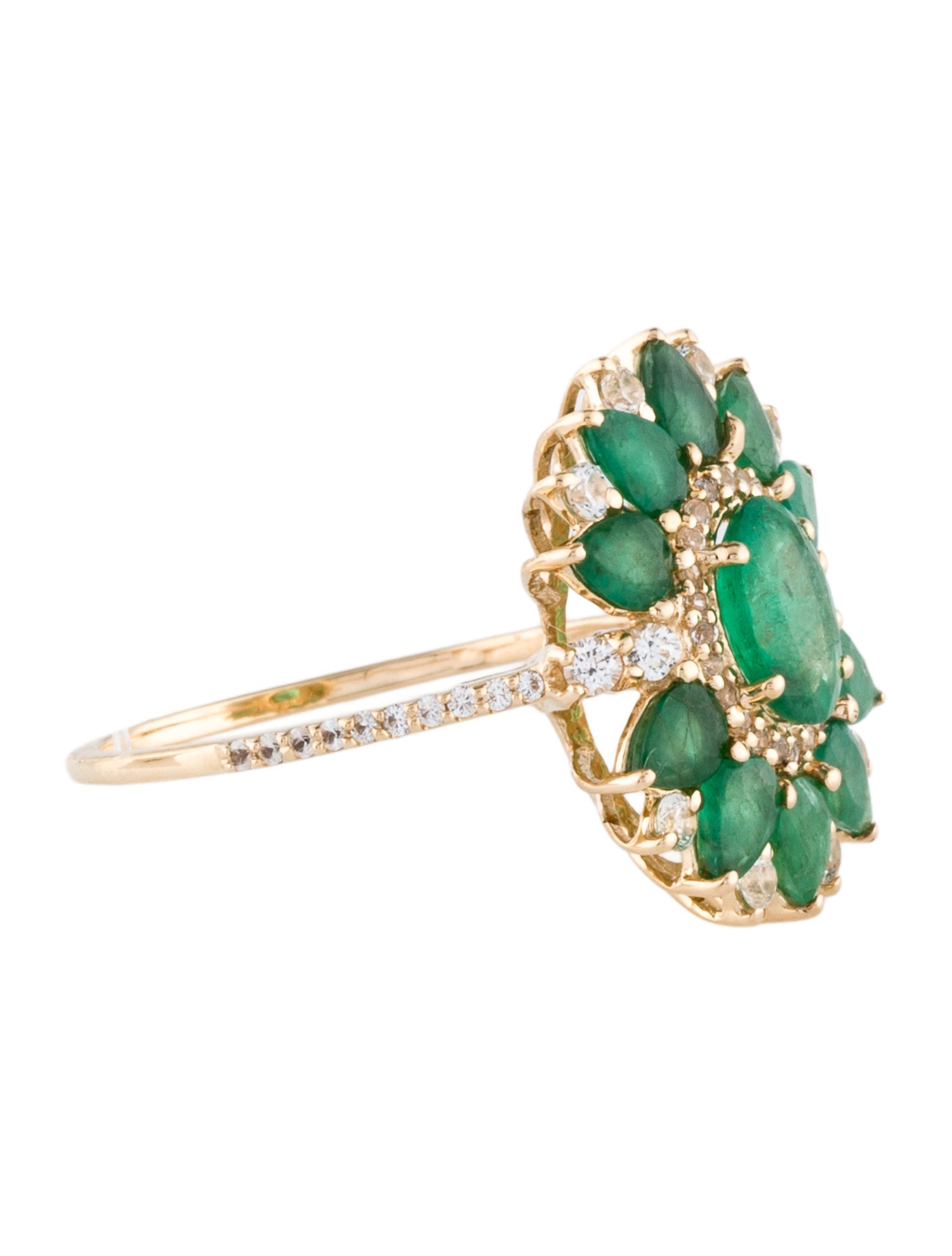 Ring 14K 2.18ctw Emerald & Sapphire Cocktail Ring