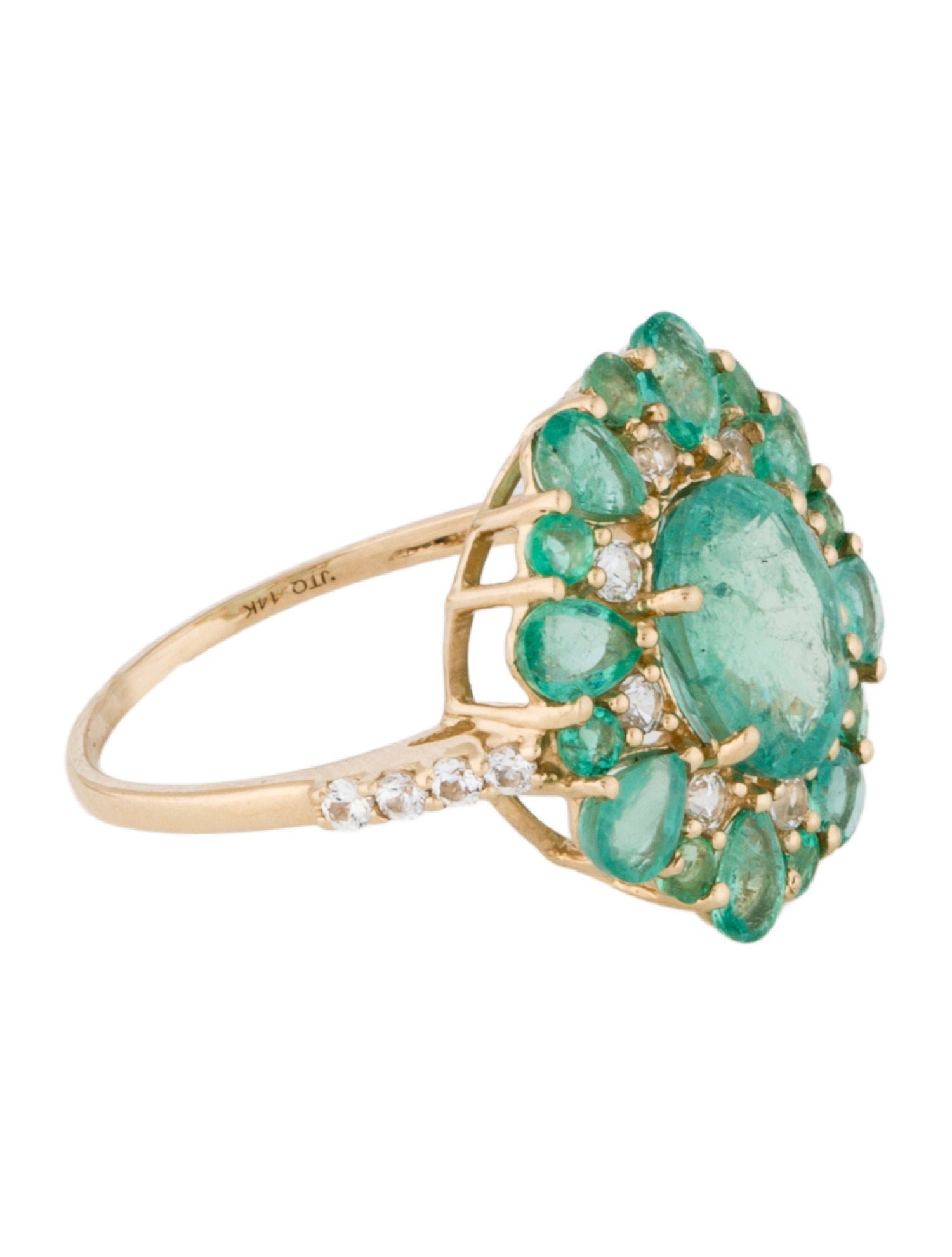 Ring 14K 2.66ctw Emerald & Sapphire Cocktail Ring