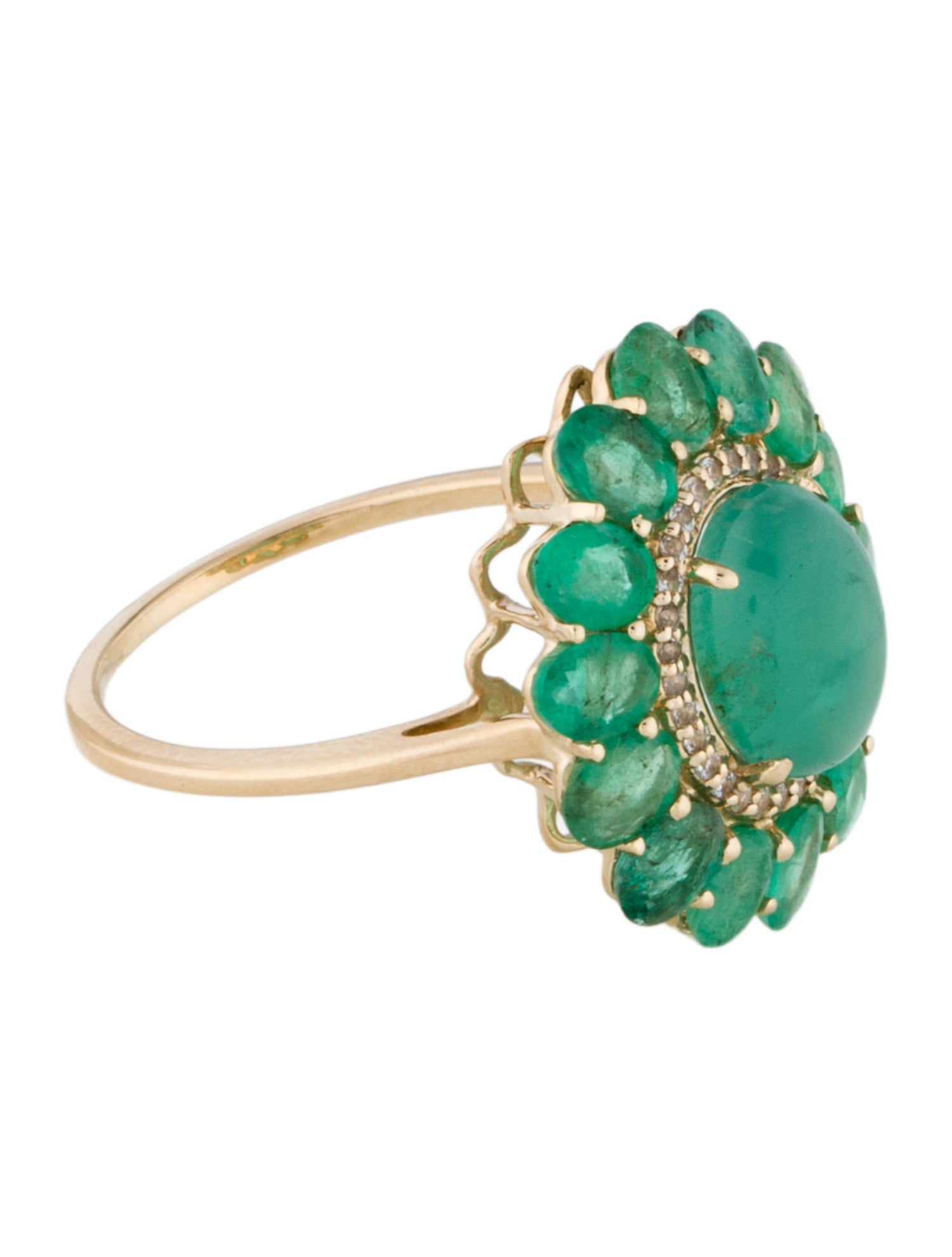 Ring 14K 4.09ctw Emerald & Sapphire Cocktail Ring