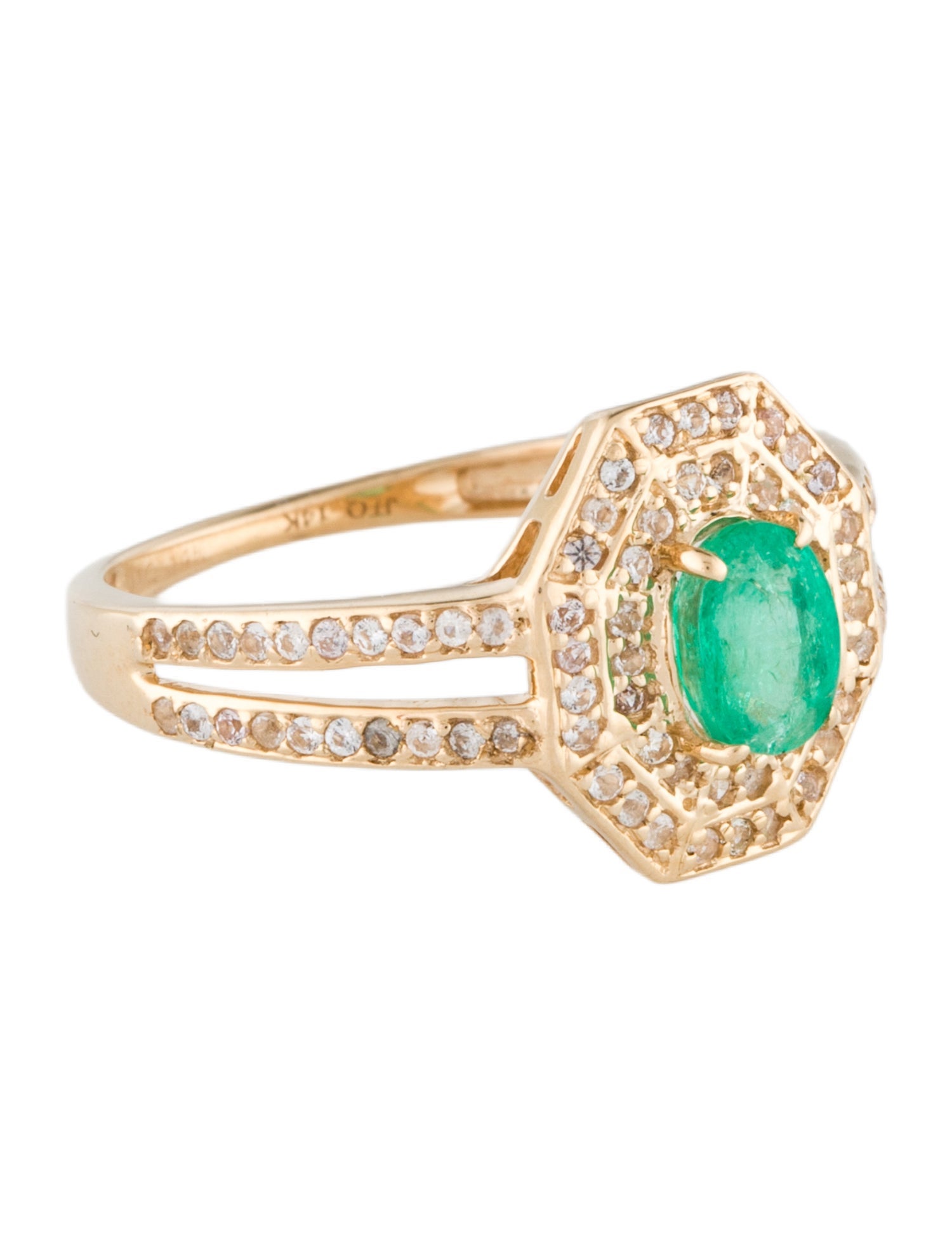 Ring 14K Emerald & Sapphire Cocktail Ring
