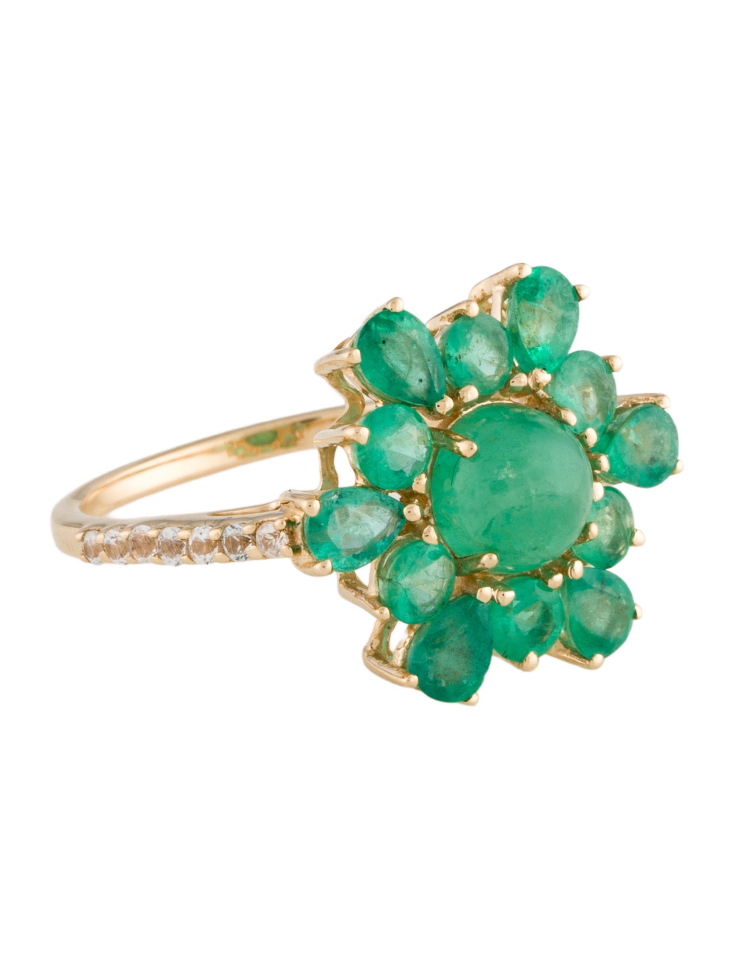 Ring 14K 2.18ctw Emerald & Sapphire Cocktail Ring